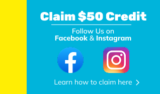 Claim $50 Credit – Follow Us on Facebook & Instagram